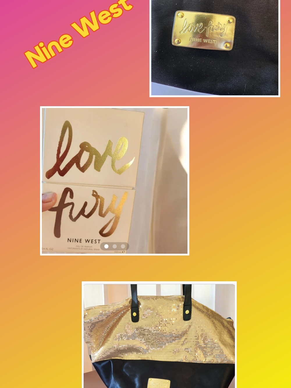 Gold Sequin and Black Tote &fragrance》 Read Below * NO OFFERS
